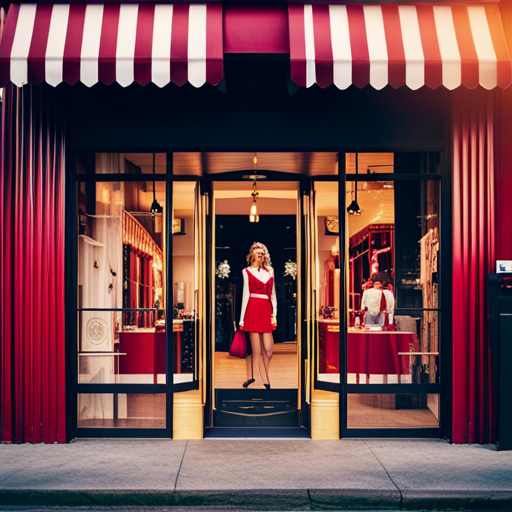 An image of a professional-looking storefront with a bold, eye-catching logo for a costume business