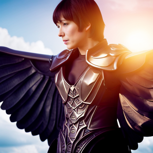 An image of a person wearing lightweight, durable costume wings made from flexible, weather-resistant materials