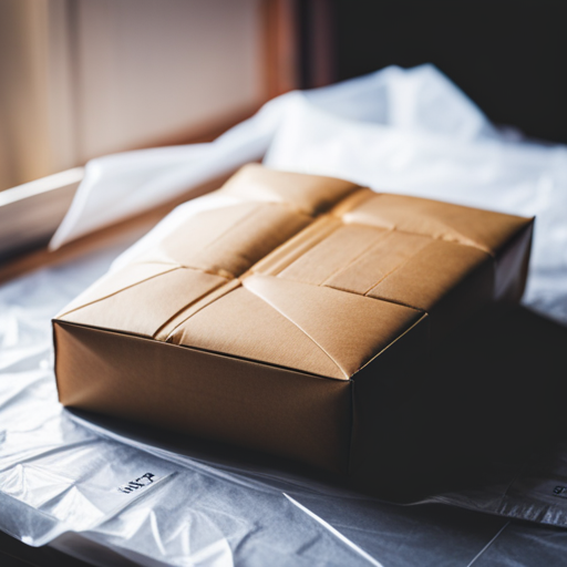 An image of a carefully packaged costume with layers of protective padding, a secure box, and clear labeling for a blog post about effective packaging and shipping of costumes