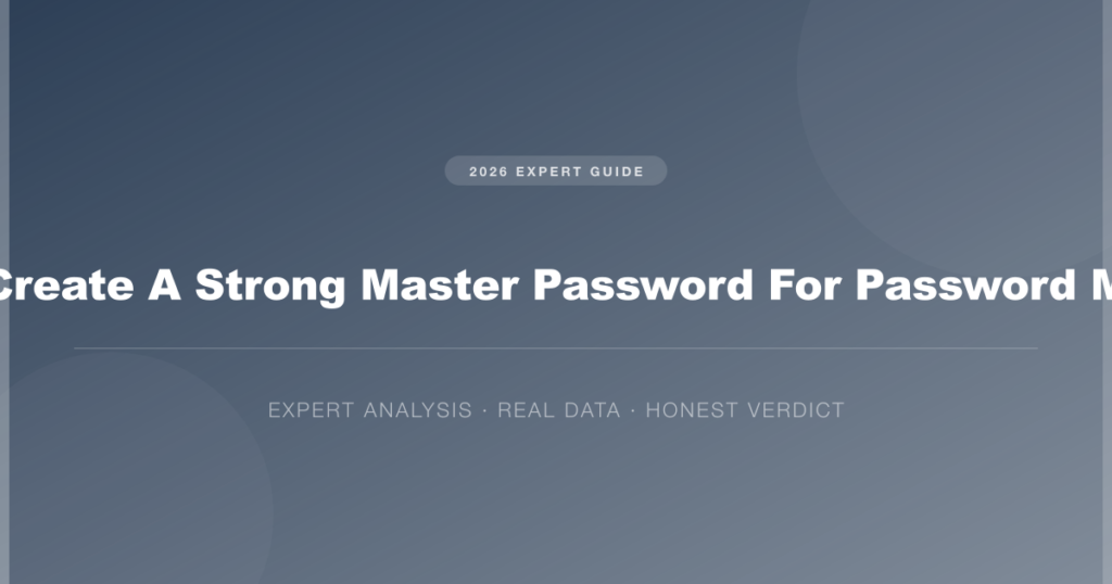 how to create a strong master password for password manager